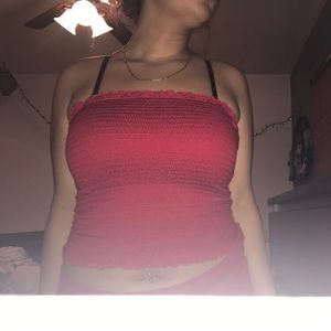 Red Cropped Tube Top
